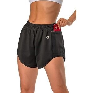TRANXPHIT Women's Running Shorts with Liner 2 in 1 Zipper Pockets for Workout XL